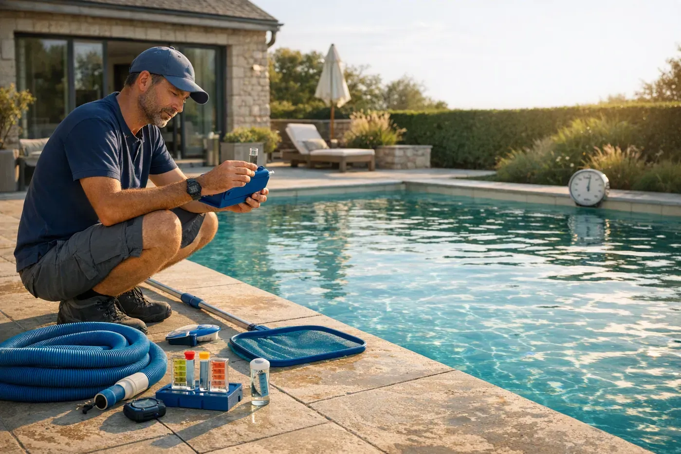 Durée de filtration d’une piscine : le calcul, et pourquoi la règle de la moitié de la température ne suffit pas