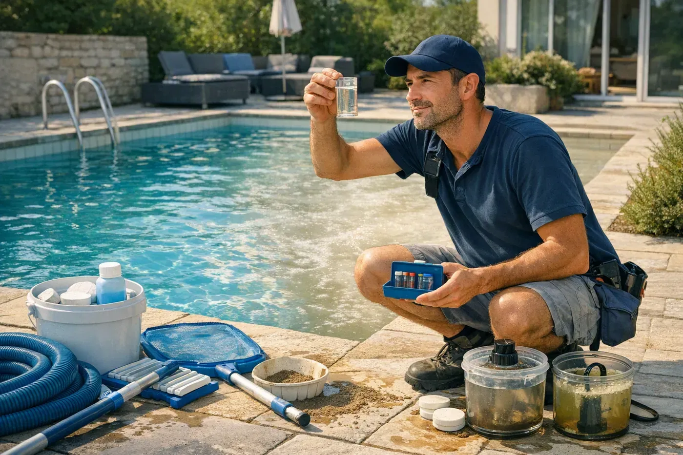 Eau trouble dans la piscine : les six causes, dans l’ordre où on les élimine