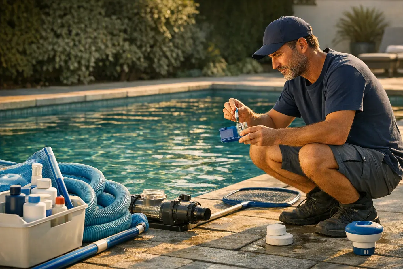 Remise en route de la piscine : l’ordre qui évite de repartir sur une eau verte