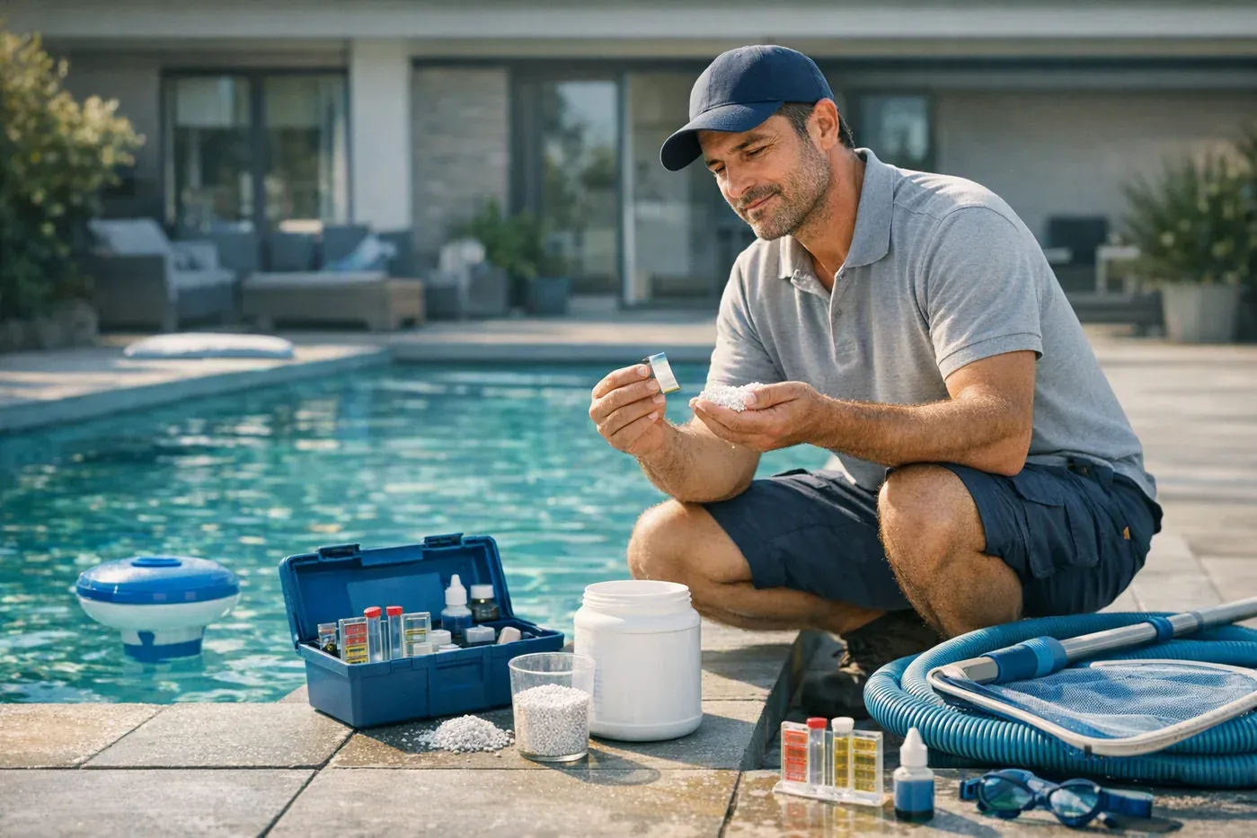 Stabilisant de piscine : l’allié qui bloque le chlore quand il y en a trop